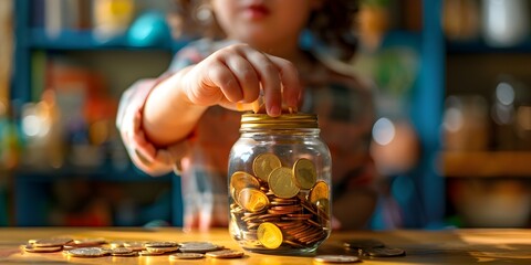 Child s Savings Jar Steadily Filling Up Over Time Lessons in Financial Growth and Value