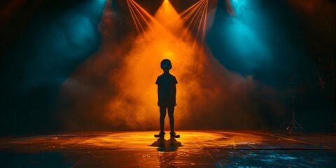 A Child s Spotlight Solo Performance on Dramatic Stage