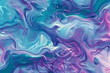 Fototapeta na wymiar Mesmerizing Pastel Fluid Motion Ethereal Swirling Gradients in Vivid Violet and Turquoise Hues