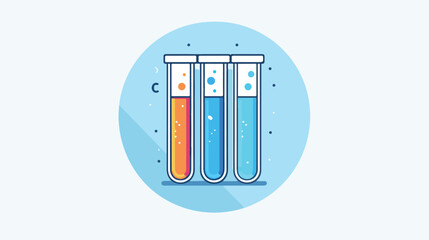 Testing Tube Icon on blue color. flat vector 