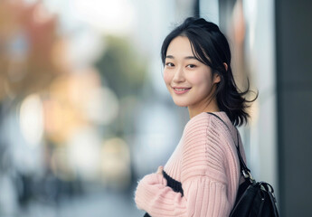 女性　秋　冬　美しい　かわいい　デート