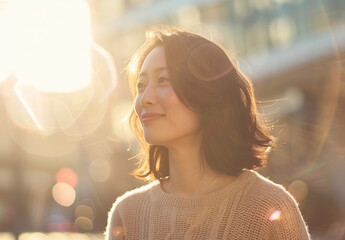 女性　秋　冬　美しい　かわいい　デート