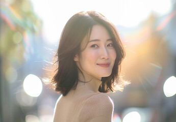 女性　秋　冬　美しい　かわいい　デート