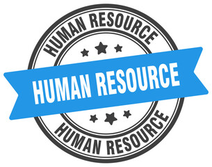 human resource stamp. human resource label on transparent background. round sign