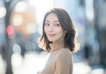 女性　秋　冬　美しい　かわいい　デート