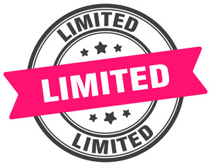 limited stamp. limited label on transparent background. round sign