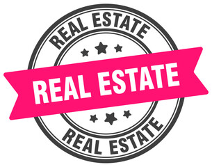 real estate stamp. real estate label on transparent background. round sign