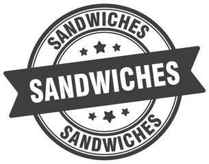 sandwiches stamp. sandwiches label on transparent background. round sign