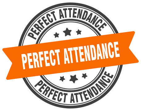 perfect attendance stamp. perfect attendance label on transparent background. round sign