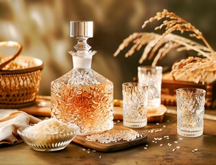 rice wine, meticulously crafted from premium grains - 770476339