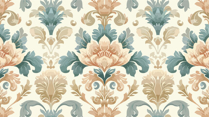 Vintage seamless wallpaper with frame. flat vector isolated