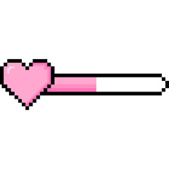 Pink heart pixel life bar game blood bar illustration business countdown download tool icon symbol