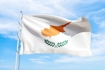 Cyprus Cypriot flag waving