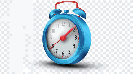 Stopwatch 3d icon. Blue timer with red button. Isolat - obrazy, fototapety, plakaty