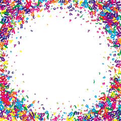 Flying latin letters. Colorful childish scattered