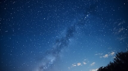 Night sky shot Milky way Universe filled with stars, nebula and galaxy. Deep space background