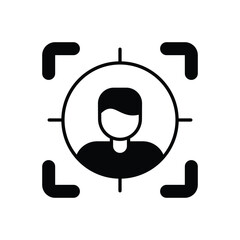 black solid Target Audience vector icon