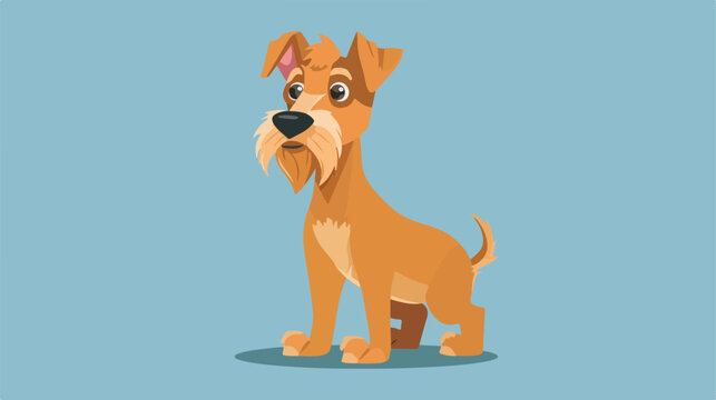 Vector cartoon of funny irish terrier dog