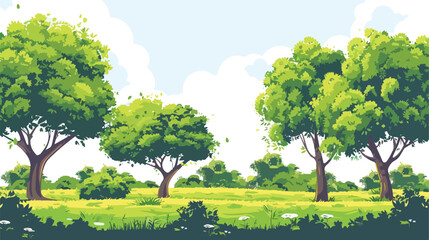 Vector illustration of beautiful woodland scene