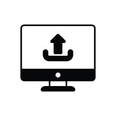 black solid Upload vector icon