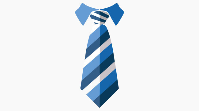 Vector of Tie Icon. Blue Striped necktie vector