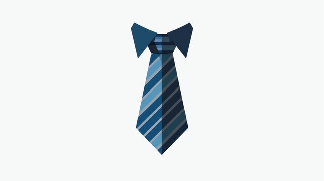 Vector of Tie Icon. Blue Striped necktie vector