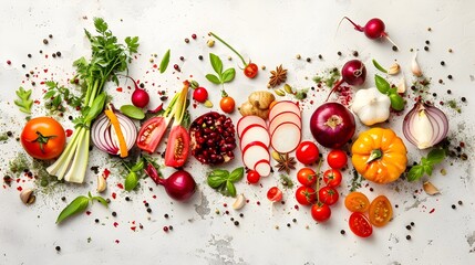 Assortment of Fresh and Nutritious Vegetables on a Rustic Wooden Table
