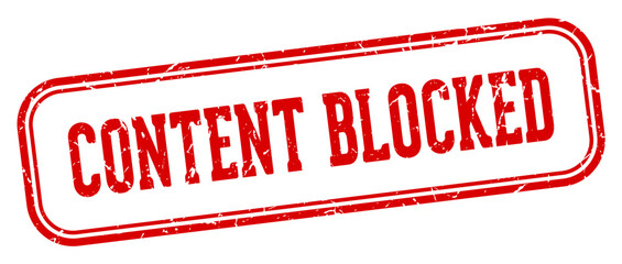 content blocked stamp. content blocked rectangular stamp on white background