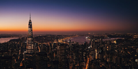 Obraz premium sunset over the city
