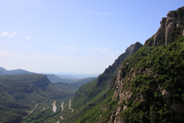 Rocks around Montserrat monastery, near Barcelona, Catalonia, Spain