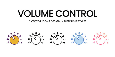 Volume Control icons set in different style vector stock illustration