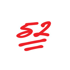52 points test score, fifty two points grade results, vector illustration