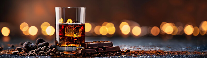Evening Indulgence: Whisky Meets Chocolate - obrazy, fototapety, plakaty