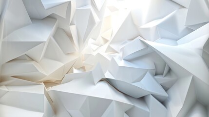 Abstract 3d render, geometric composition, white background design