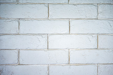 Decoration Facing of Dark White  Contrasty Long Wall Pavement Stone Sample Tiles Indoors. - 770487563