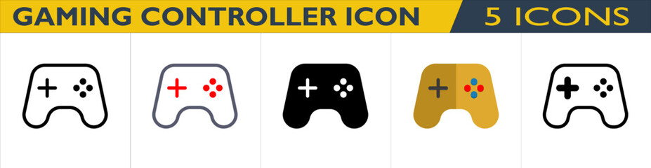 Icon Set Gaming Controller with 5 style for download (Ecommerce Pack) © Winaldi