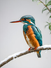 Kingfisher (Alcedo atthis) on a branch