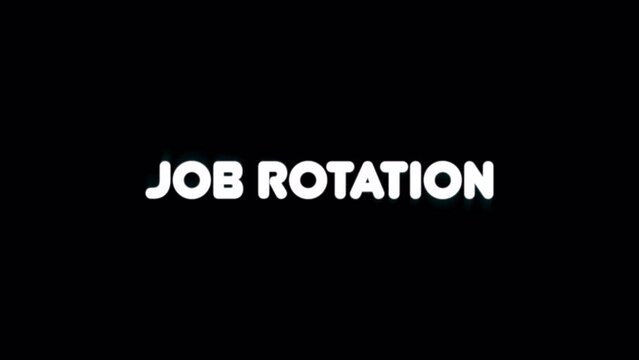 Roating "Job Rotation" text animation, concept, ideas, 4k, transparent background with alpha channel