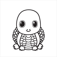 A vector illustration of a black and white Pangolin sitting
