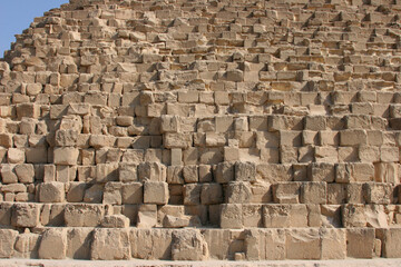 Structure of the pyramid wall in Giza, Egypt.