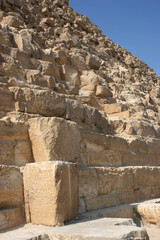 Structure of the pyramid wall in Giza, Egypt.