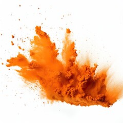 Powder explosion isolated on white background. Colored dust erupts - 770490507