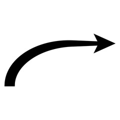 Curved arrow turn right, arrow pointer direction right