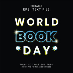 World book day Editable text effect