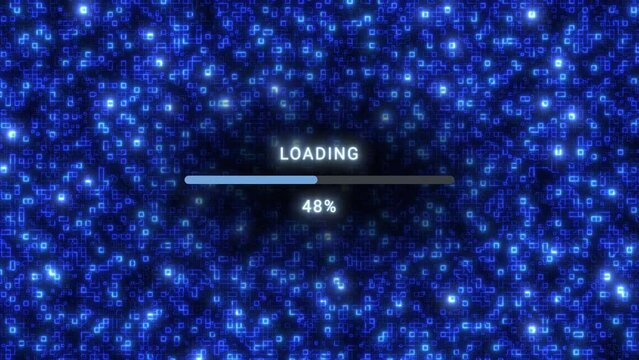 Loading animation. loading screen or bar. Loading 0-100%. Abstract digital hi-tech background