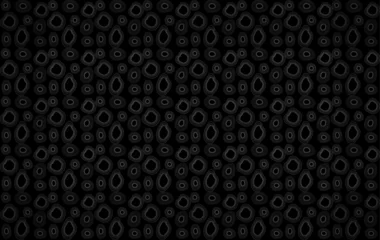 Fotobehang Seamless abstract pattern. Gray concentric circles of irregular shape on a black background. Flyer background design, advertising background, fabric, clothing, texture, textile pattern. © Tatfedor