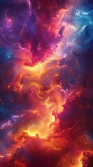 Cosmic Nebula, Swirling clouds, Galactic phenomenon, Illusion of depth, Vivid colors, Abstract art, Photography, Backlights, Depth of field bokeh effect