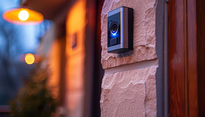 Ring video doorbell with security camera. manufactures home smart security products allowing homeowners to monitor remotely via smart cell phone app.