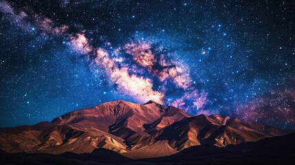 night landscape mountain and milky way galaxy background our galaxy,