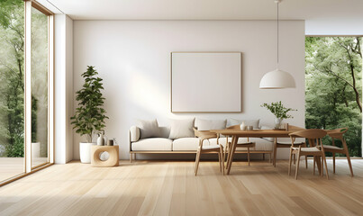 modern bright interiors apartment Living room 3D rendering illustration computer generated image